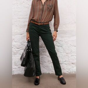 Gerard Darel Ezra Olive Green Straight Leg Cotton Pants - Size 40 (US Size M/8)